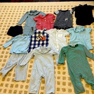 Eleven pieces of boys’ clothing size 12-24 month. Please read description below.